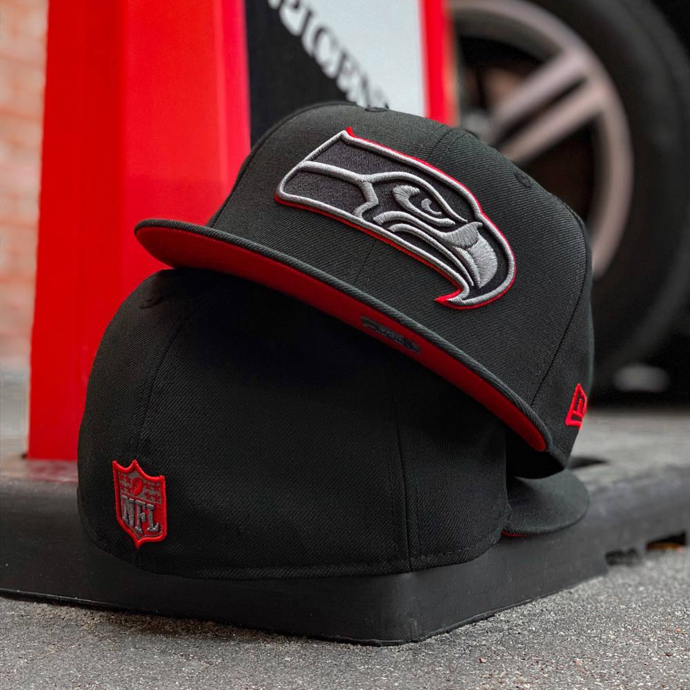 LIMITED 59FIFTY NFL SEATTLE SEAHAWKS BLACK/RED UV | Закрытые сзади (Fitted)  | Бейсболки | FAM